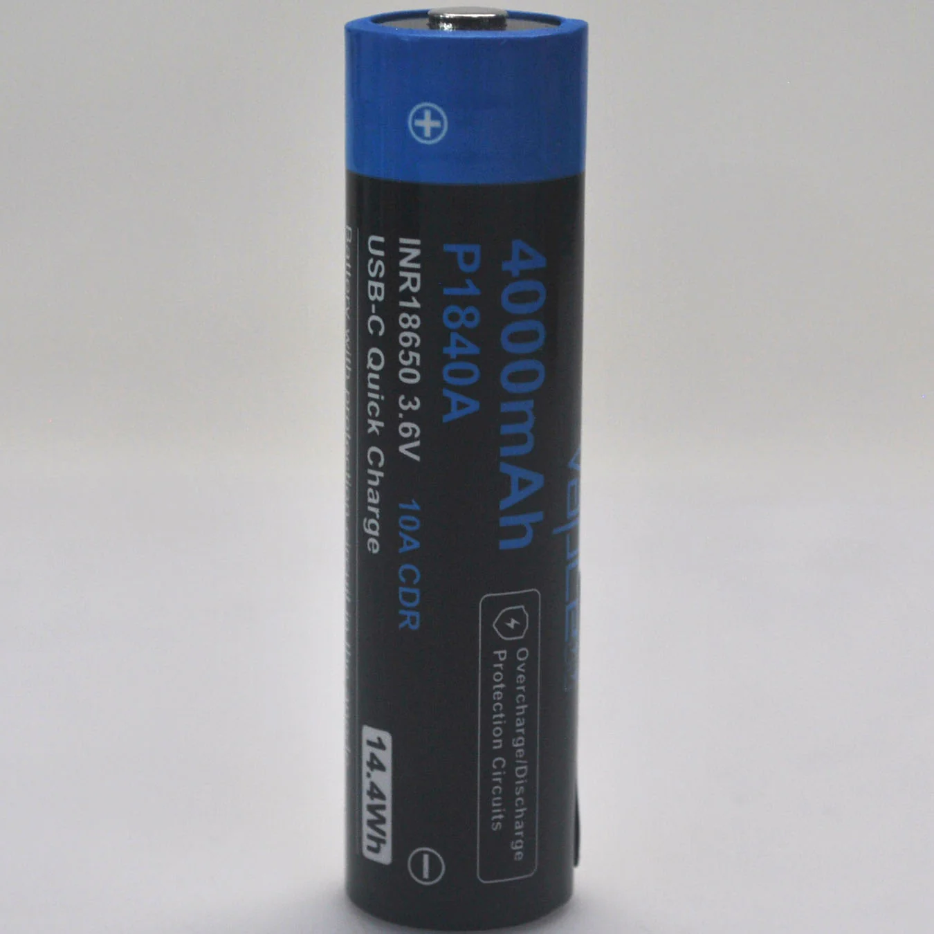Protected Vapcell P1840A 18650 10A Button Top 4000mah USB-C Battery - Genuine