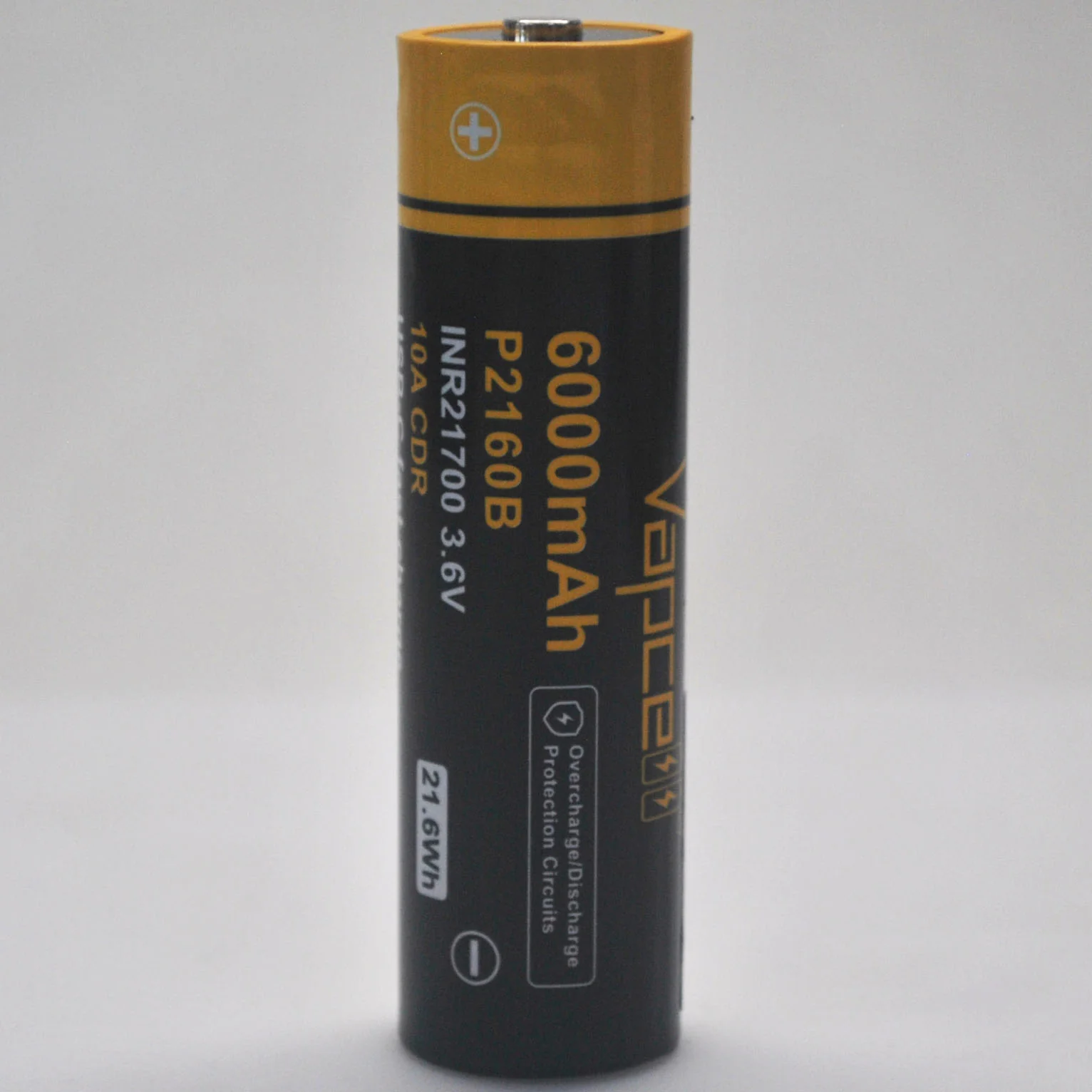 Protected Vapcell P2160B 21700 10A Button Top 6000mah USB Battery - Genuine