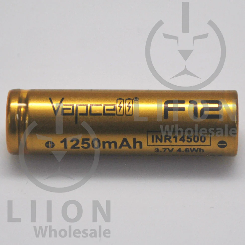 Vapcell F12 14500 3A Flat Top 1250mAh Battery - Genuine - Image 2