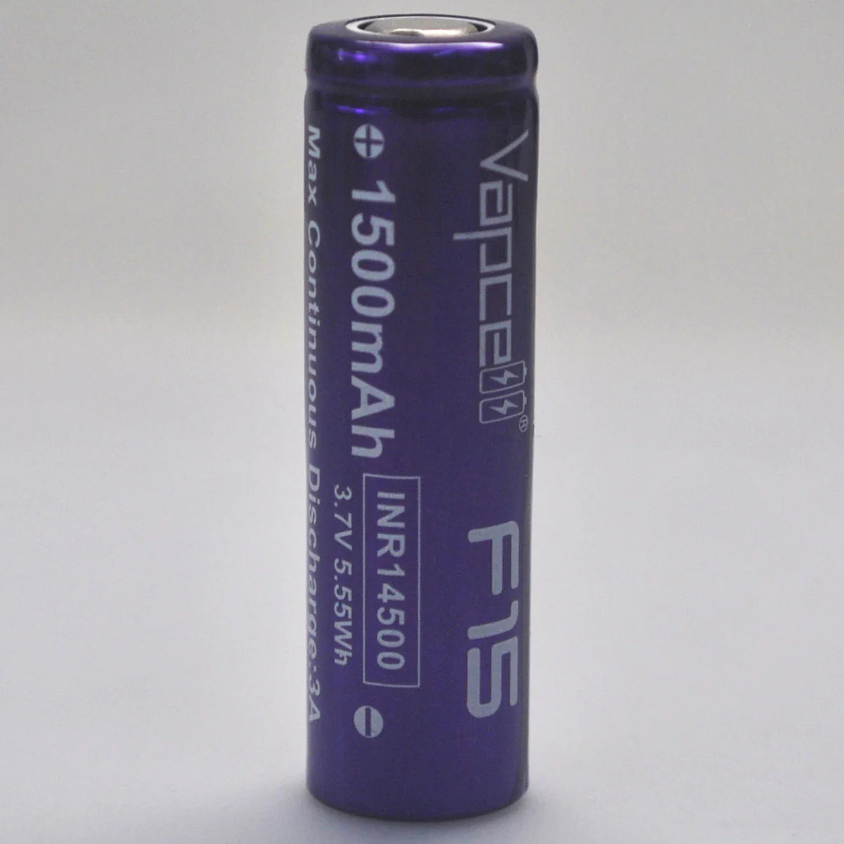 Vapcell F15 14500 3A Flat Top 1500mAh Battery - Genuine