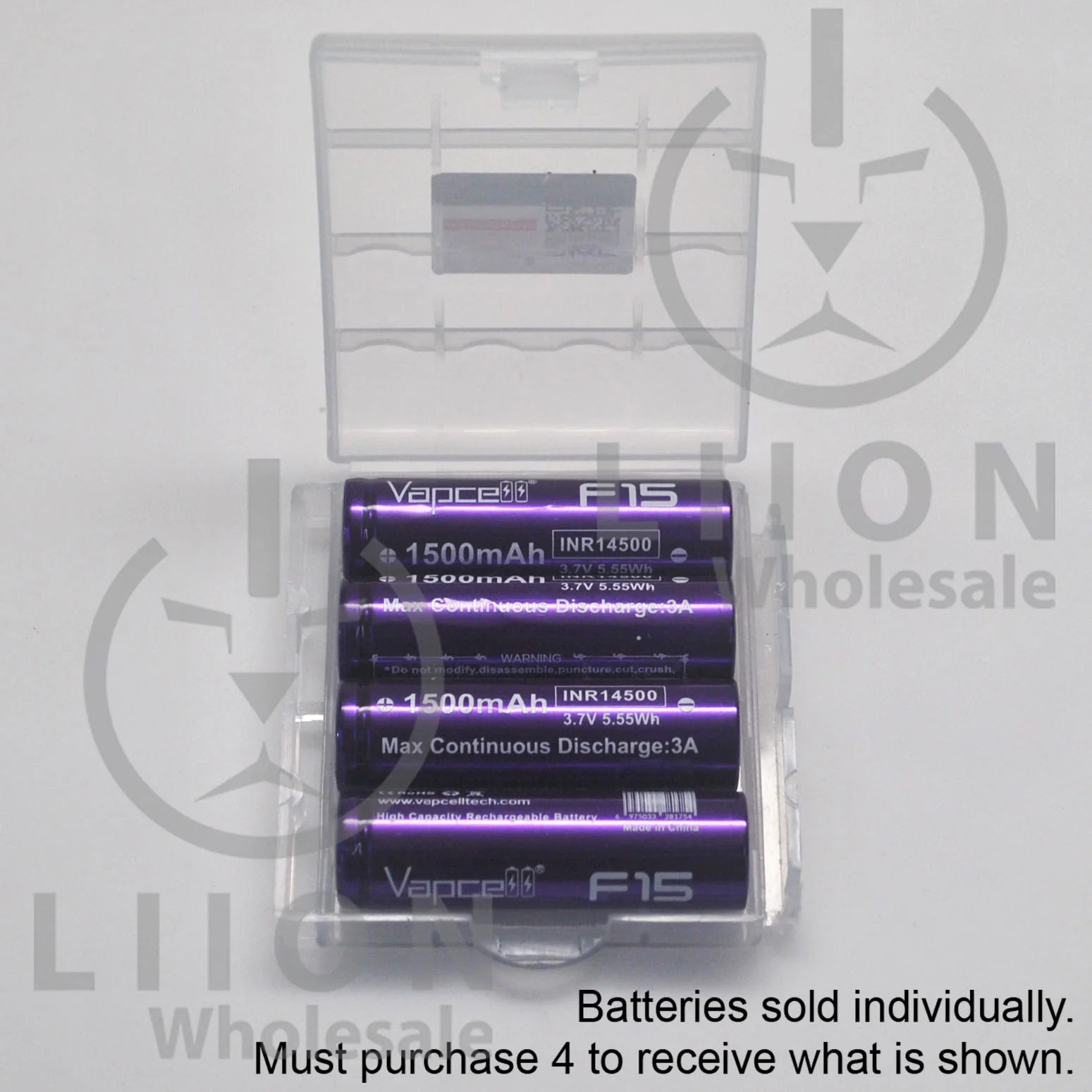 Vapcell F15 14500 3A Flat Top 1500mAh Battery - Genuine - Image 5