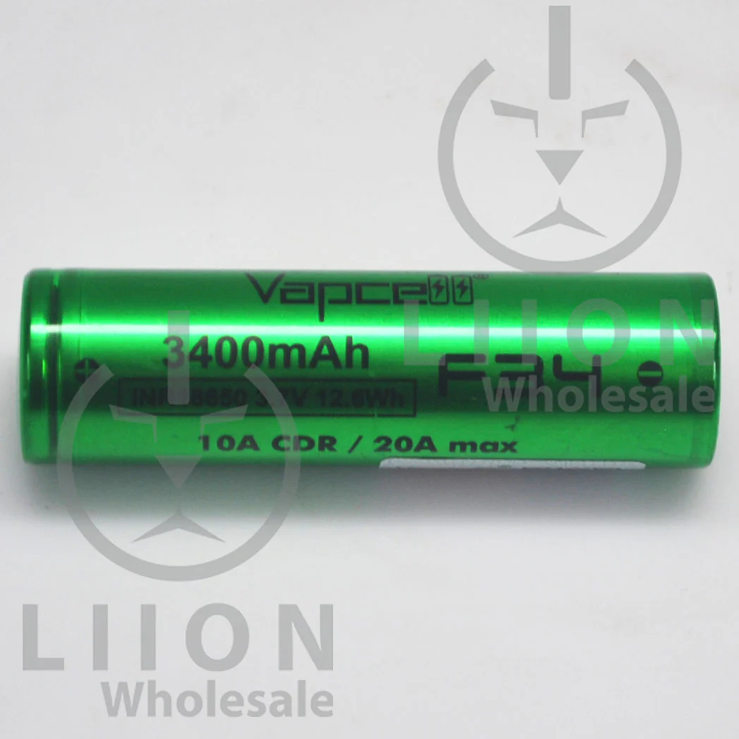Vapcell F34 18650 10A/20A Flat Top 3400mAh Battery - Genuine - Wholesale Discount - Image 2