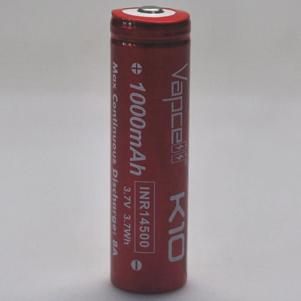 Vapcell K10 14500 8A Button Top 1000mAh Battery - Genuine